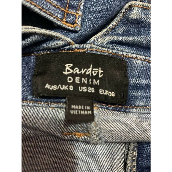 Bardot Spliced Seam Denim Mini Skirt - Picture 6 of 7